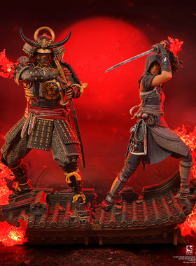 『预售不包邮』《刺客信条：影》弥助&奈绪江 1/8 PVC发光手办