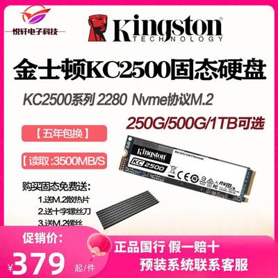 金士顿 KC2500 250G 500G 1TB 固态硬盘SSD M.2接口NVMe NV2