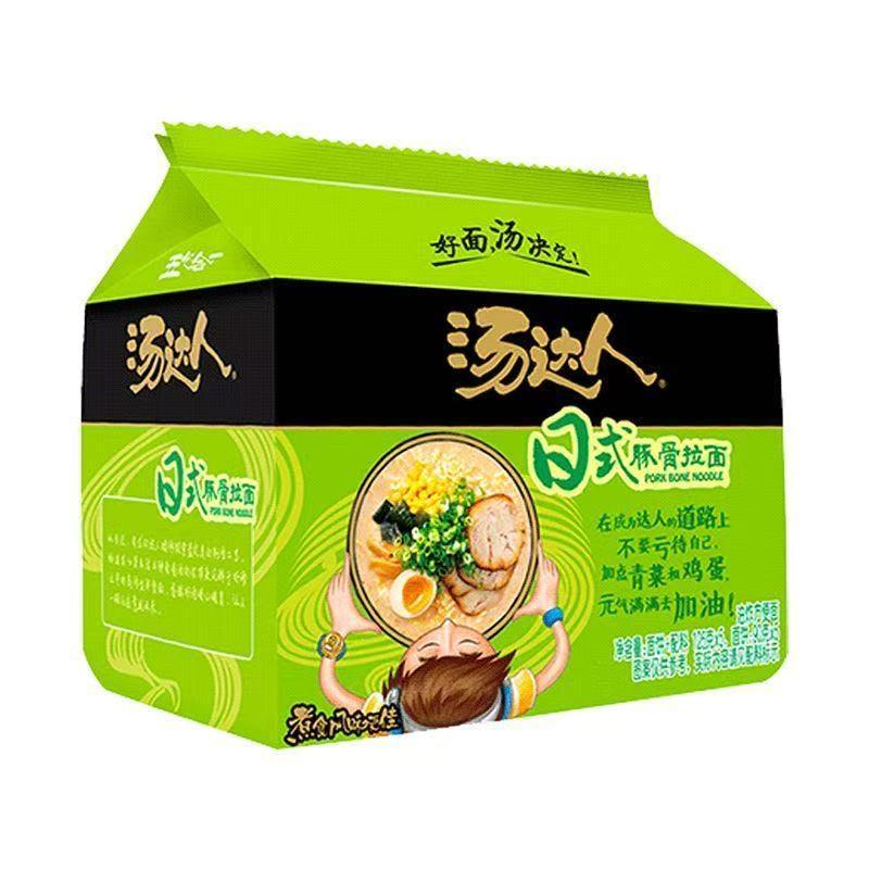 *新货统一汤达人日式豚骨拉面五连包日式袋装酸辣宿舍夜宵泡面速/