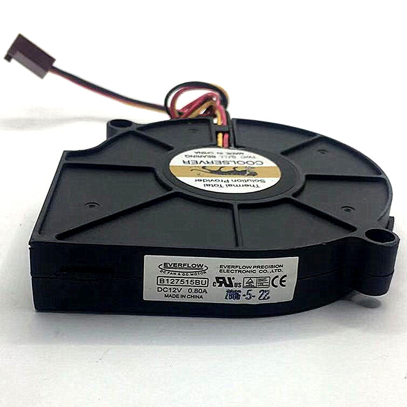 全新原装台湾EVERFLOW BB7515BU 12V 0.80A鼓风机双滚珠涡轮风扇