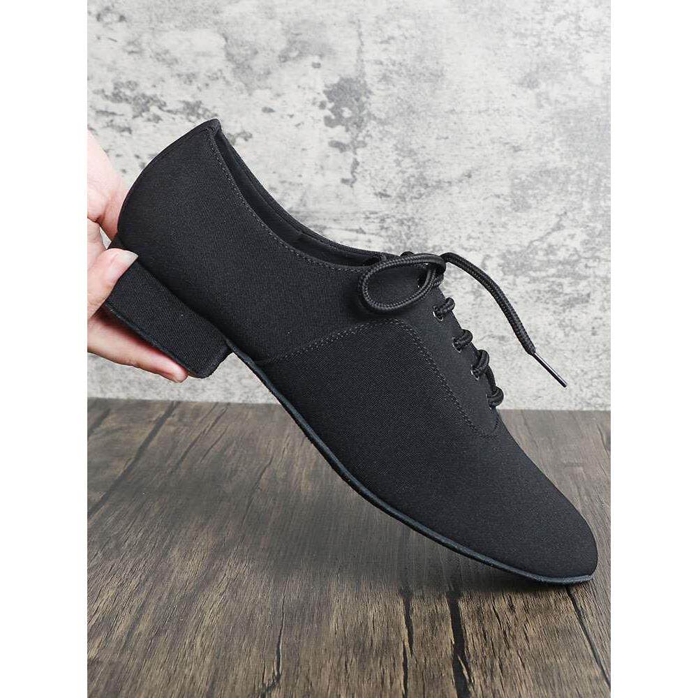 丹宝罗牛津布舞蹈鞋男士摩登舞鞋交谊舞软底成人广场舞国标跳舞鞋