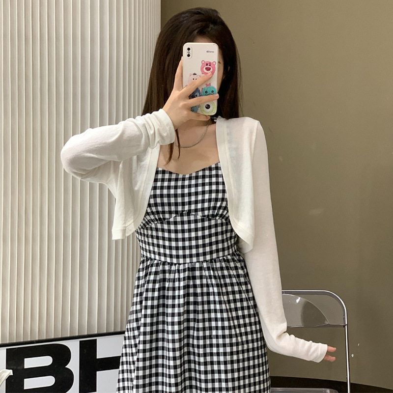 夏季披肩长袖小罩衫外套女女士冰丝防晒上衣空调