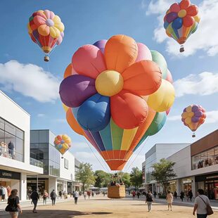 充气樱花热气球美陈景区活动装饰场景布置商业街酒店橱窗装饰造景