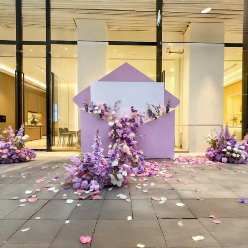 巨型信封花艺美陈氛围感拍照打卡