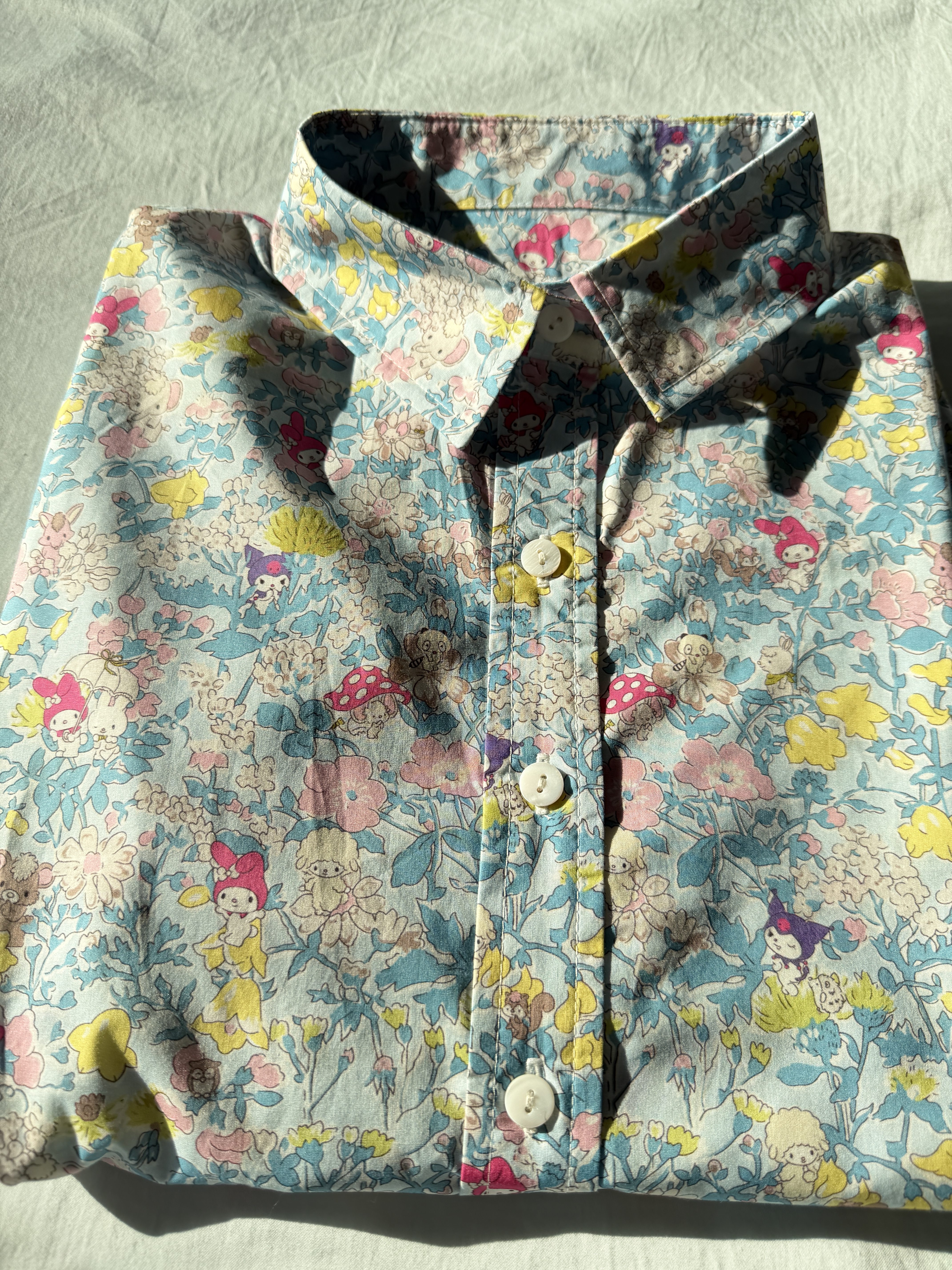liberty平替面料库洛米长袖衬衫女士通勤春夏碎花防晒上衣