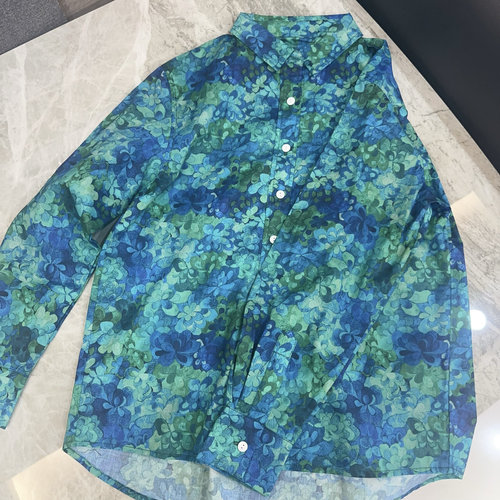 liberty平替面料翡翠湾长袖衬衫女士通勤春夏碎花防晒上衣