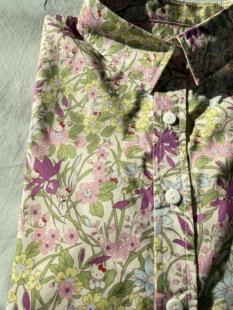 liberty平替面料KT长袖衬衫女士通勤春夏碎花防晒上衣