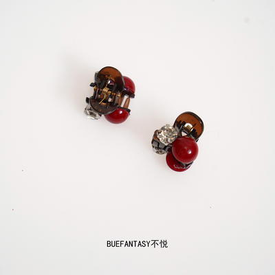 不悦红色迷你抓夹碎发刘海夹