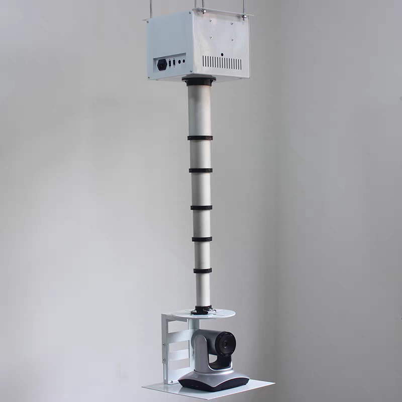 会议视频摄像头投影仪电动升降吊架超薄投影机遥控升降伸缩单杆架
