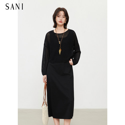 sani商场同款针织吊带连衣裙