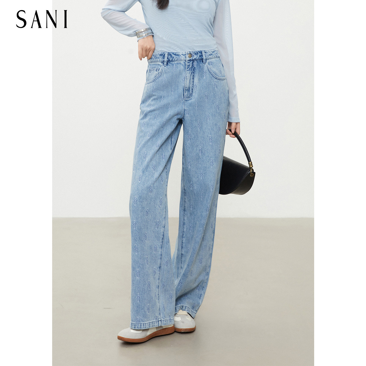SANI【商场同款】26秋季新款通勤牛仔裤女休闲直筒显瘦阔腿长裤