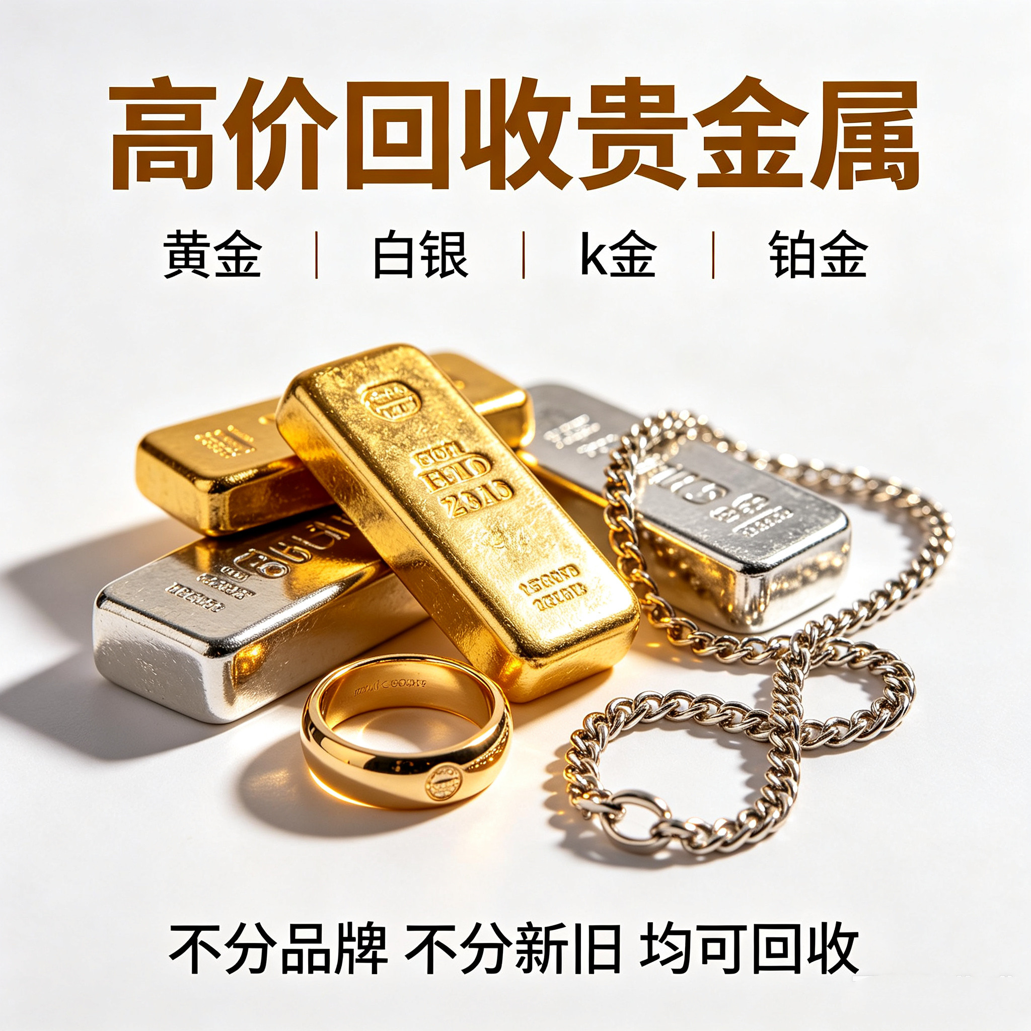 白银回收黄金18k彩足金银首999银手镯饰品925银项链收购银浆回收