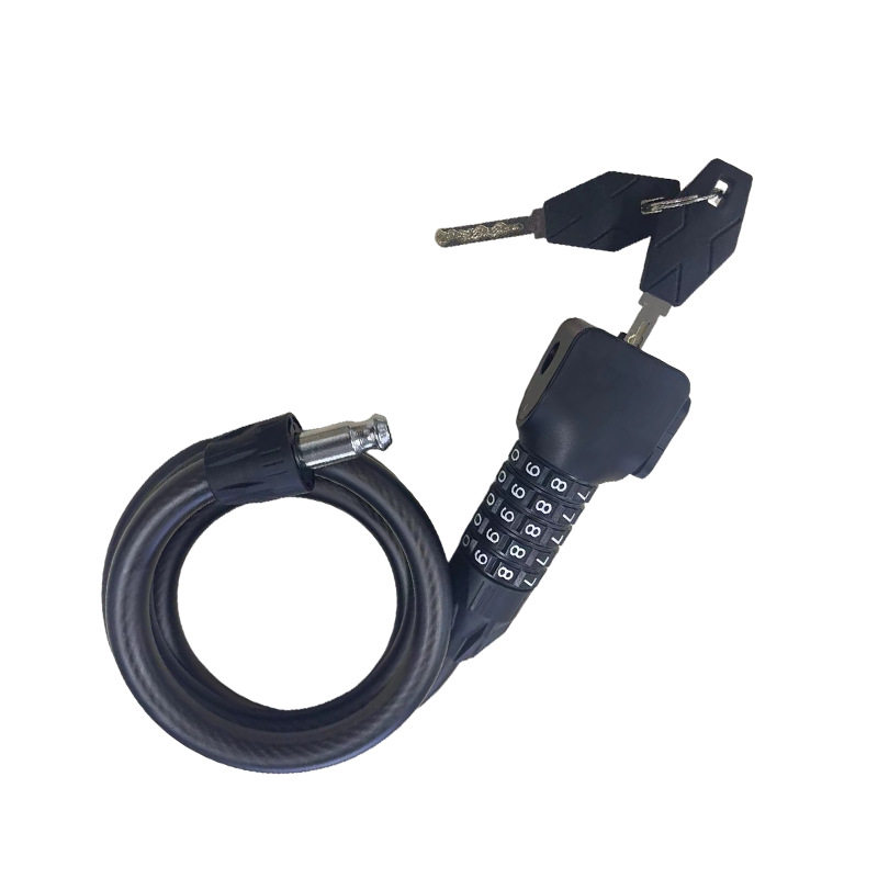 自行车锁链条锁山地车防盗皮圈锁公路车电动车摩托车锁钥匙钢缆锁