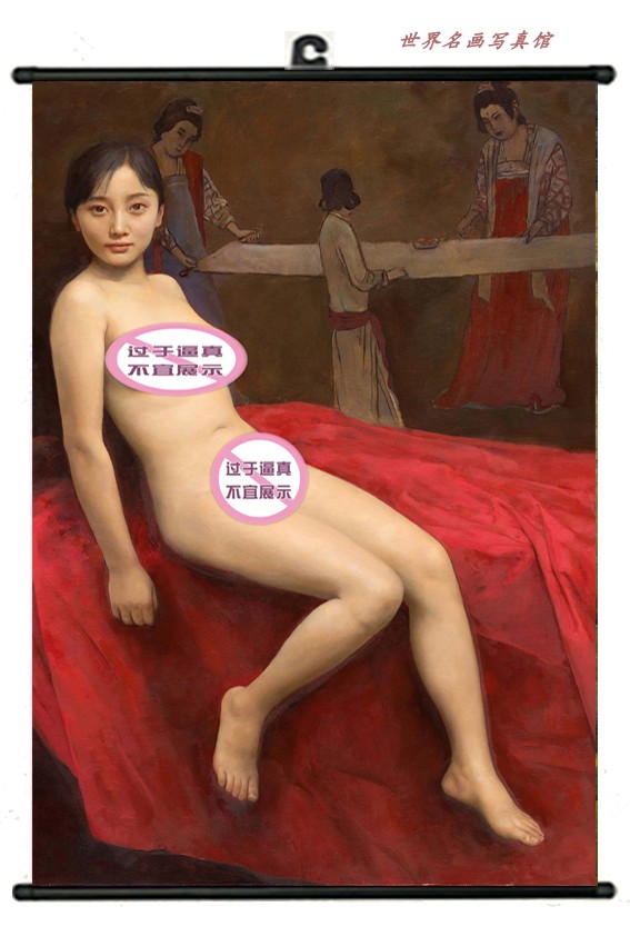 世界名画《人体艺术油画性感美女裸画海报酒店会所装饰画YHA001》