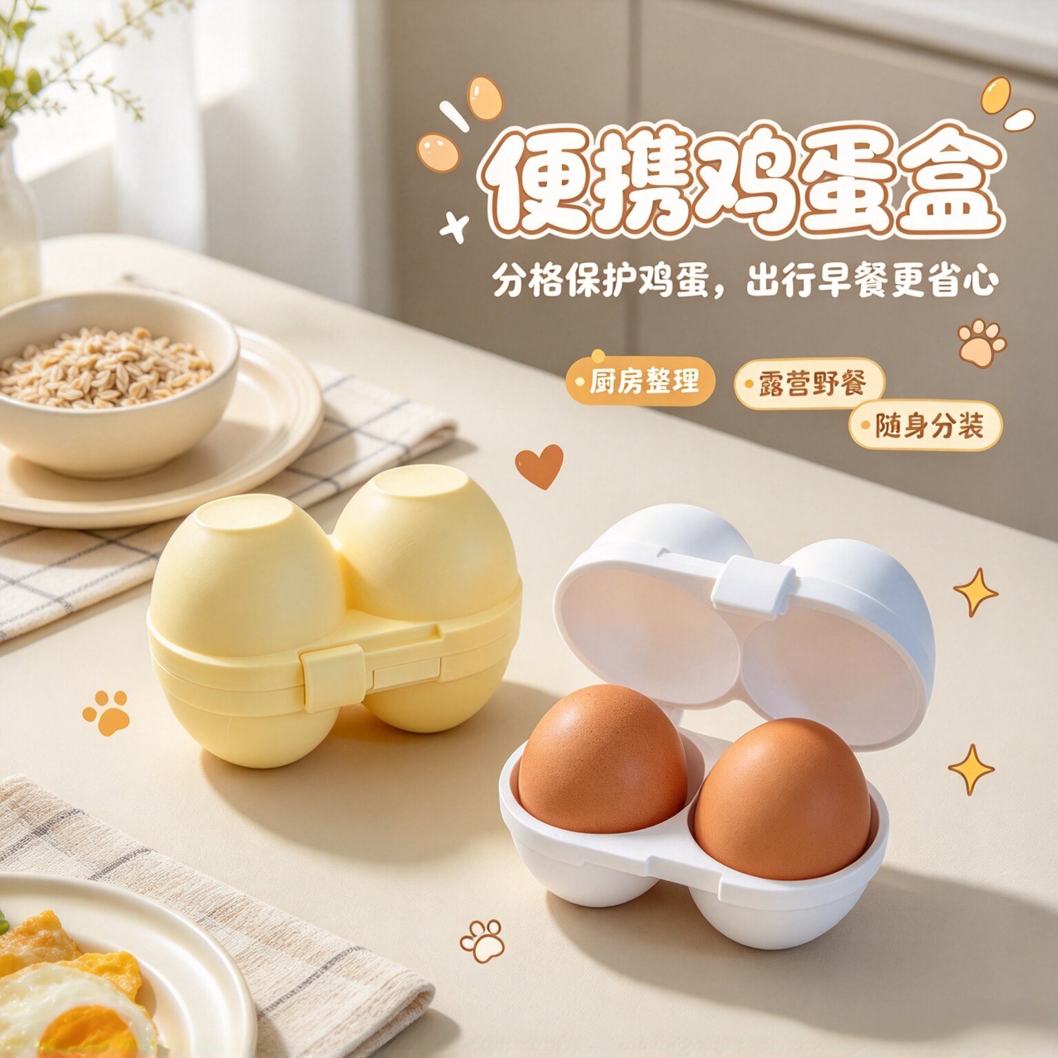 3D打印便携防震防碎鸡蛋托