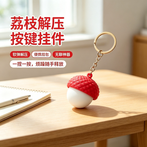 3D打印荔枝按键解压钥匙扣