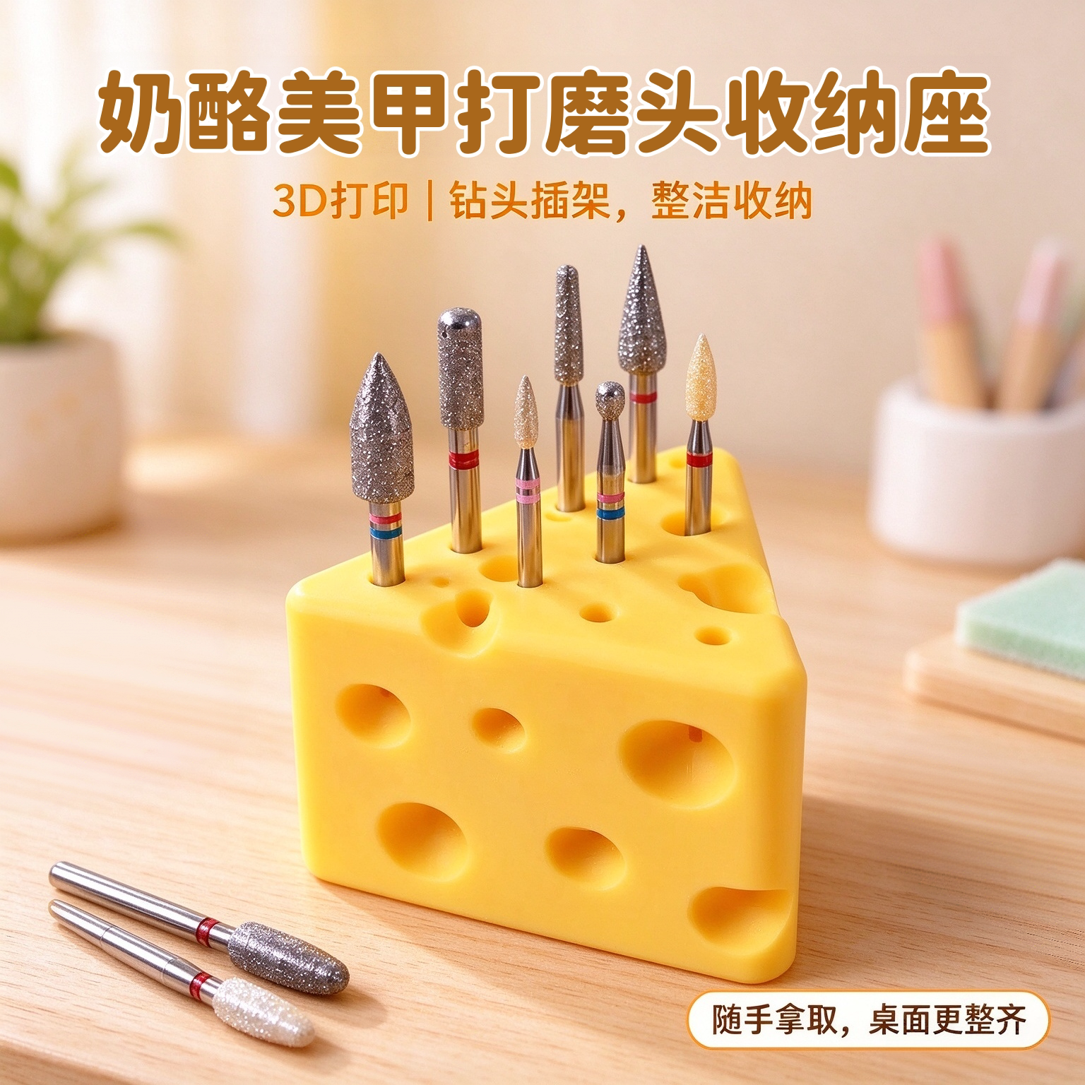 美甲磨头收纳盒耐用高颜值