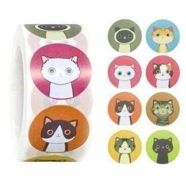 500pcs/roll Thank You Stickers Handmade Sticker Circle Sta。