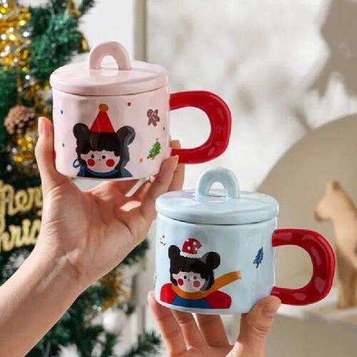 Ceramic Candy Color Girl Coffee Mug Breakfast Milk Mug