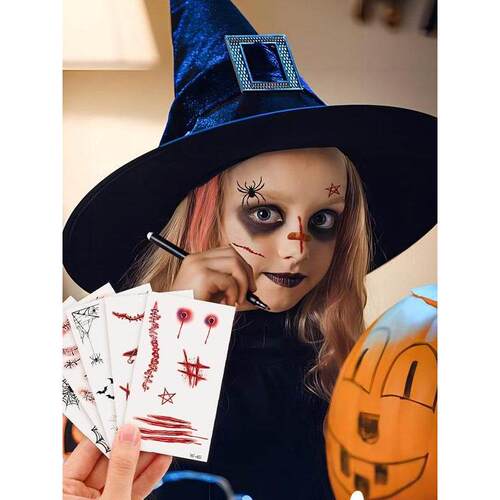 Halloween Tattoo Wound Scar Stickers万圣节纹身贴化妆容脸贴
