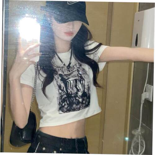 Crop Top Women Black Casual Basic T Shirt Off Shoulder Cami