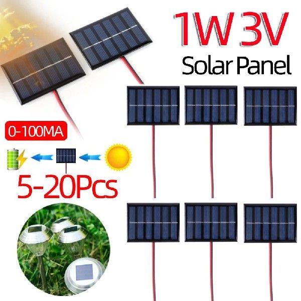 5-20Pcs 100MA 1W 3V DIY Polysilicon Solar Epoxy Cell