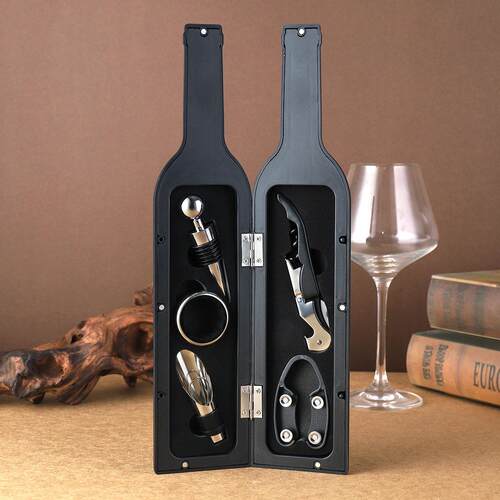 5-piece set of red wine utensils bottle opener wine stopper