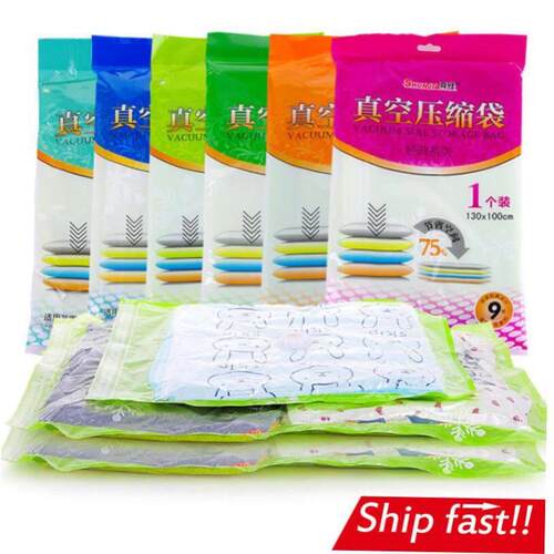 1pc vacuum bags clothes storage plastic bag sealing pump