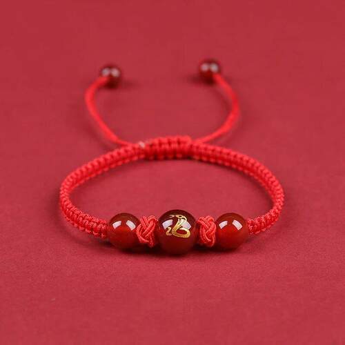 2025 Snake Year Lucky Red Rope Bracelet Zodiac Snake Braided