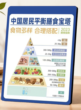 中国居民平衡膳食宝塔装饰摆件2023膳食指南健康饮食科普摆台