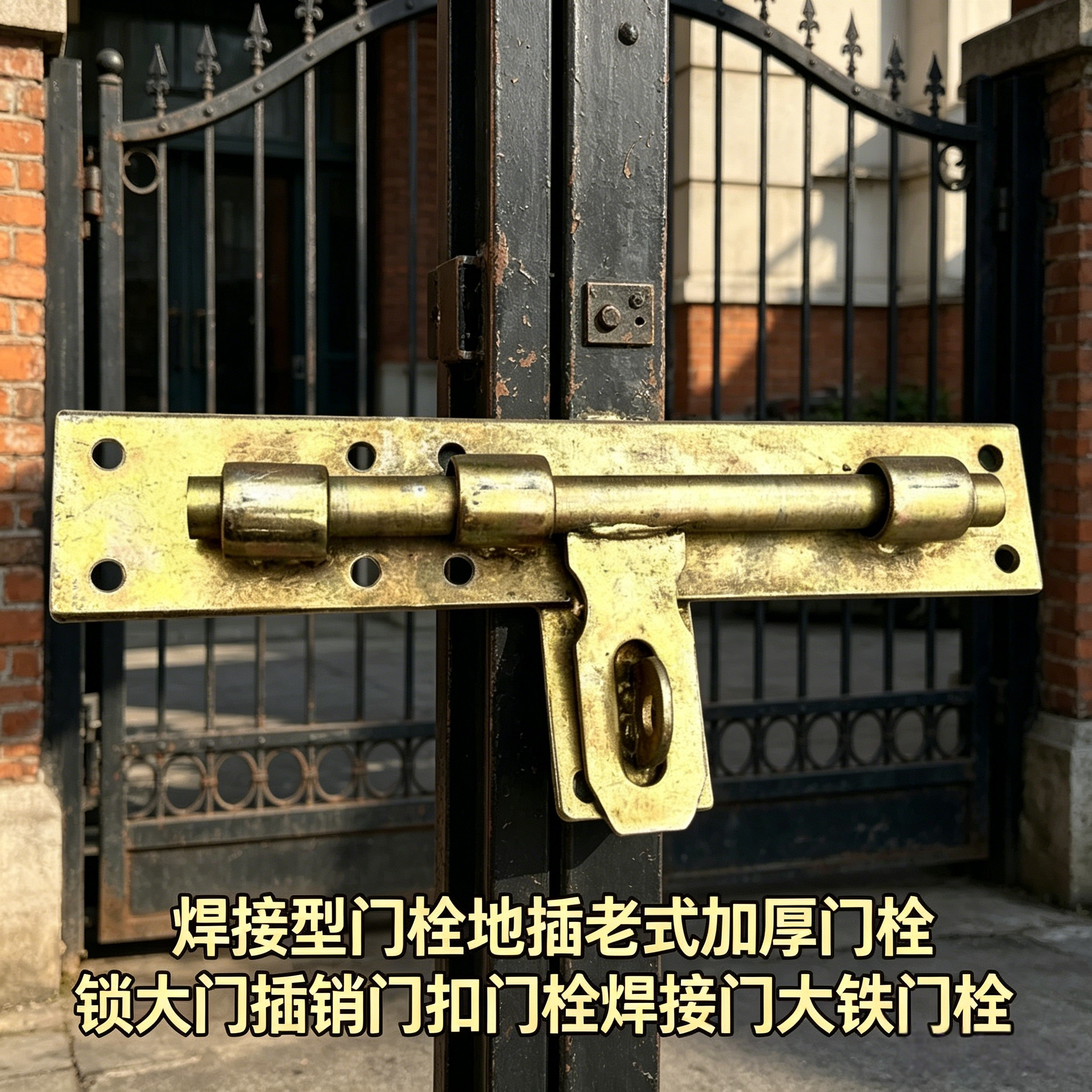 铁门加厚大号地插销金属大门厂房焊接农村大门配件门地插销老式
