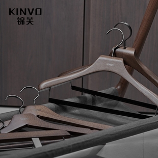 锦芙高端实木衣架高档衣柜衣帽间复古木质衣挂挂西服大衣专用衣撑