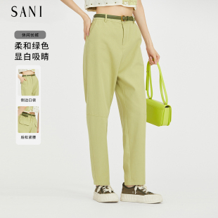 阔腿弯刀裤 SANI奥莱100%棉香蕉裤 九分裤 女秋薄款 休闲裤