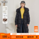 SANI90白鸭绒高充绒宽松休闲保暖连帽中长款 面包服女26冬季 羽绒服