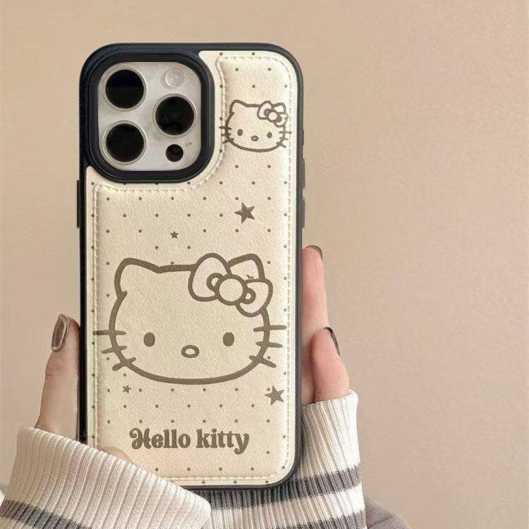 ins波点星星凯蒂猫适用iPhone17PROMAX鼓包手机壳新款16/15/14/13