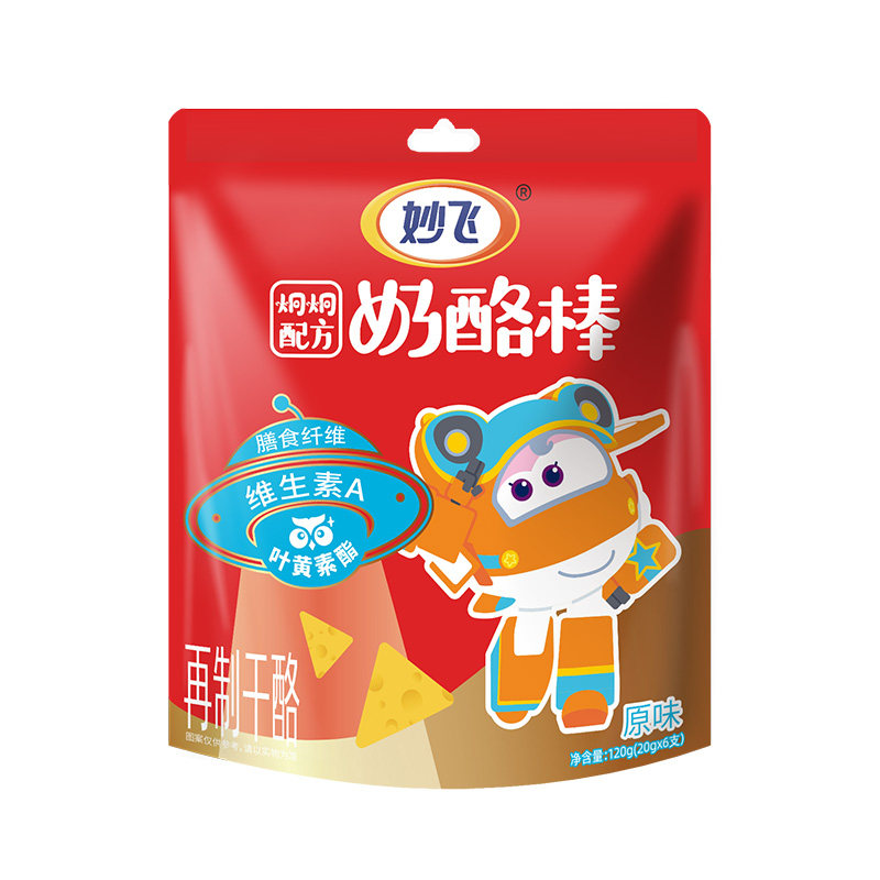 妙飞奶酪棒炯炯款高钙营养儿童零食健康高钙零食120g*4（共24支）