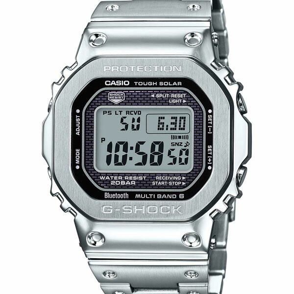 casio卡西欧手表g-shock gmw-b5000d-1jf 小银块银砖银色
