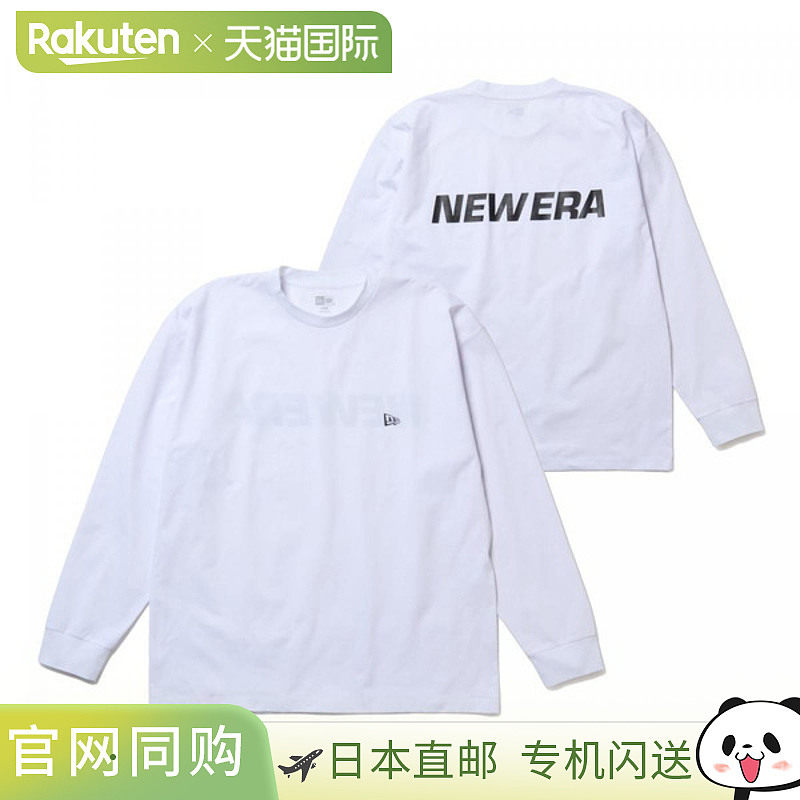日本直邮New Era 长袖实用宽松T恤白色户外款印有品牌标志货号147