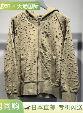 日本直邮FAF 破洞拉链连帽衫 FAKE AS FLOWERS 25ss 003121201