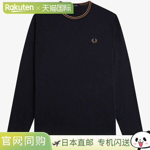 日本直邮Fred Perry 双条纹长袖 T恤 M9602圆领长袖Fred Perry男