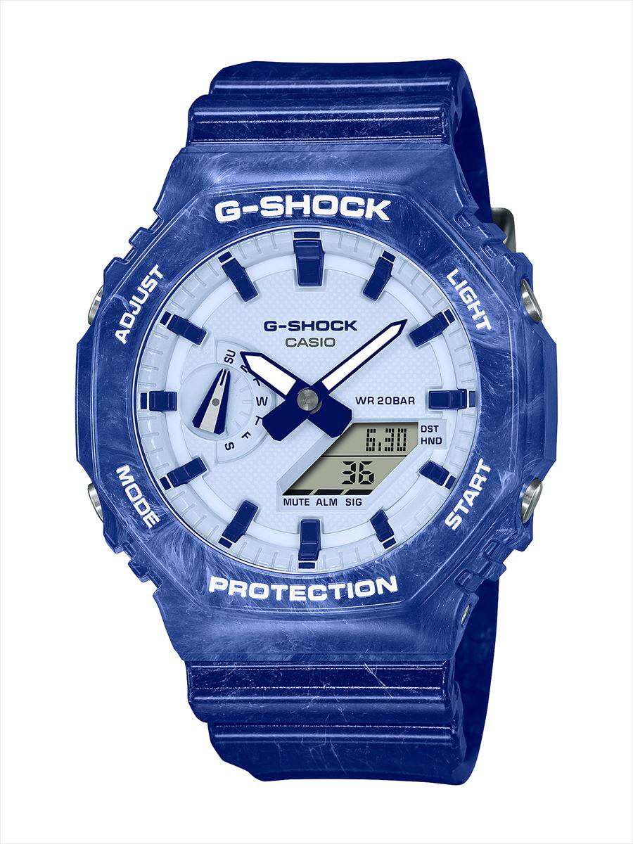 卡西欧农家橡树g-shock八角形碳纤维手表男ga-2100bwp-2ajr