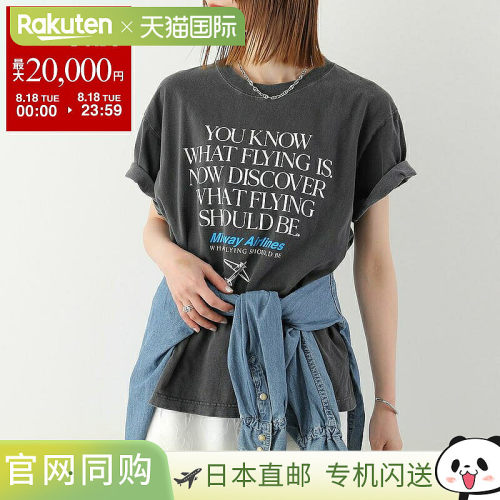 日本直邮GOODROCKSPEED Midway Airlines 女士短袖T恤 圆领 棉质