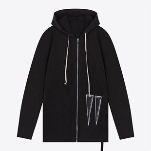 RICK 连帽衫 OWENS 印花拉链男中长款 连帽卫衣 RO新品 现货DRKSHDW