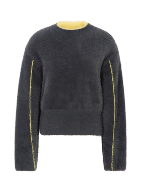 YCH  新款女士圆领长袖针织衫卫衣