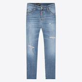 休闲牛仔裤 水洗破洞毛边女8分裤 D2二次方春夏新品 现货DSQUARED2