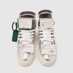 板鞋 logo牛皮系带圆头女士休闲运动高帮鞋 WHITE春夏新品 现货OFF