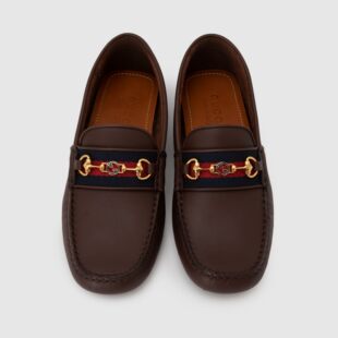 休闲乐福 皮鞋 现货GUCCIGUCCI春夏新品 双G牛皮圆头低帮一脚蹬男士