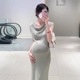 韩版 新款 时髦洋气高级感显瘦减龄辣妈礼服长裙女 连衣裙夏季 孕妇装