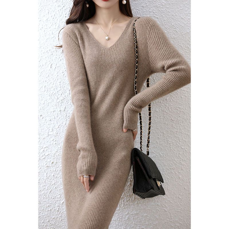 韩国气质羊毛衫针织孕妇连衣裙