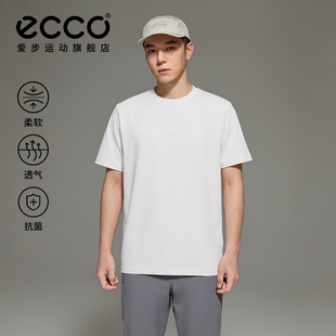 ECCO爱步T恤 春夏简约抗菌舒适运动白t短袖 男款 ES261T017 2026新款